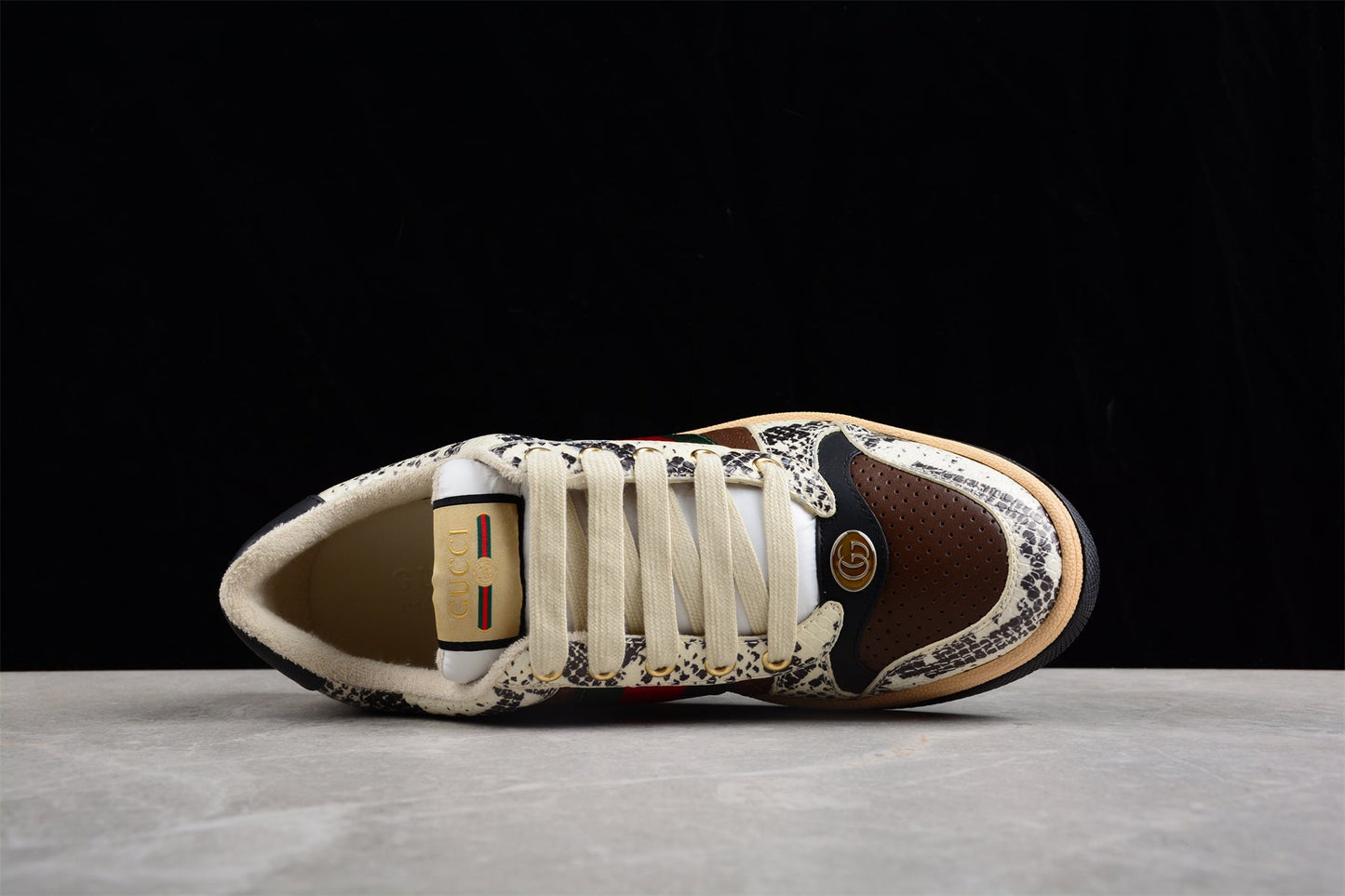 Gucci Screener Python Print Leather Sneakers