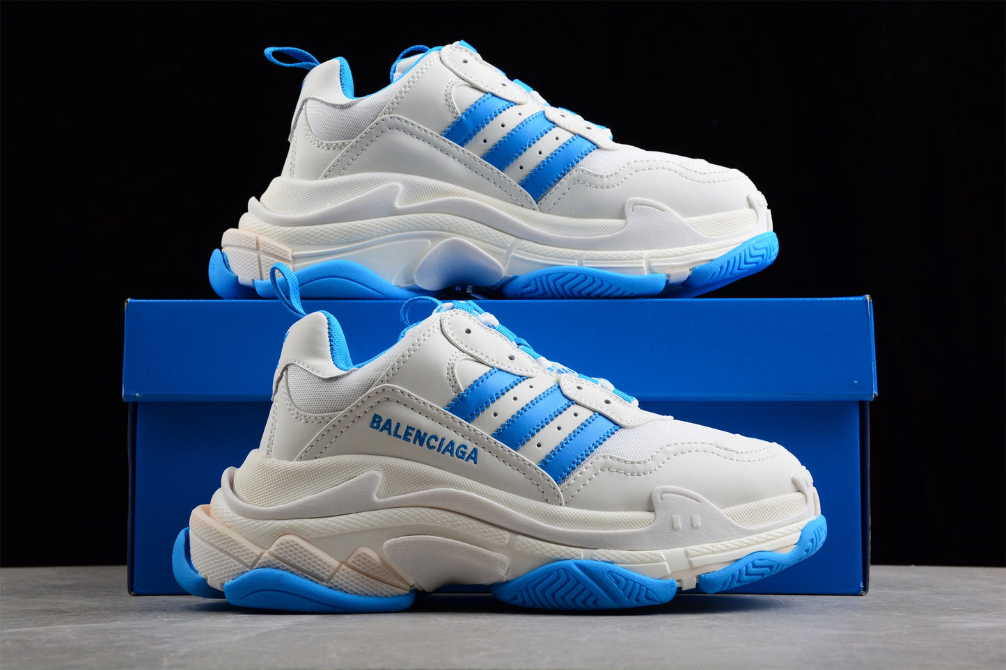 Adidas x Balenciaga Triple S White Blue Sneakers