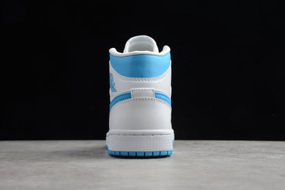 Nike Air Jordan 1 Mid UNC White Dark Powder Blue Sneakers