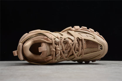 Men's Full Beige Track Lifestyle Sneakers