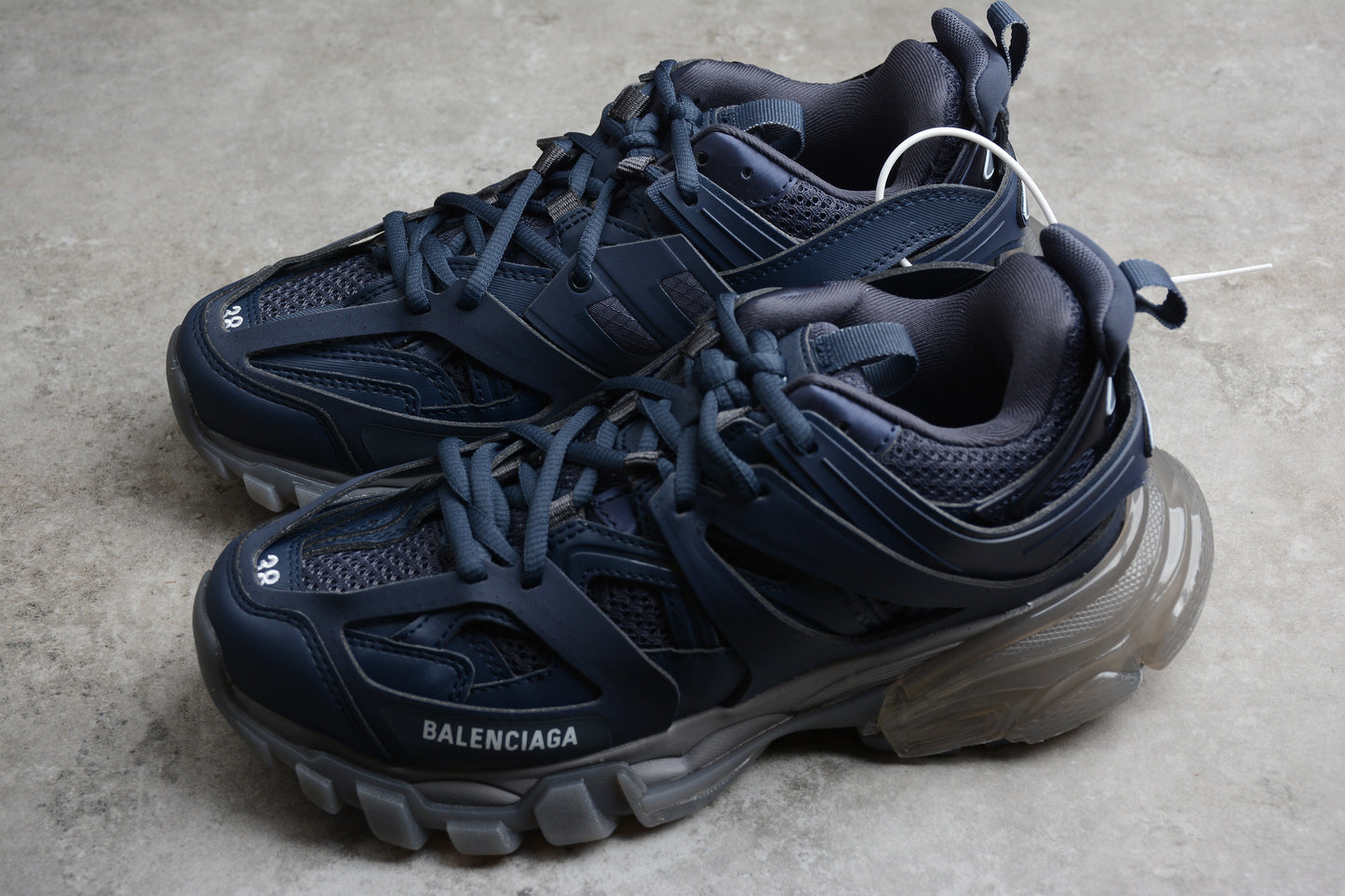 Men's Navy Blue Track Clear Sole Sneakers