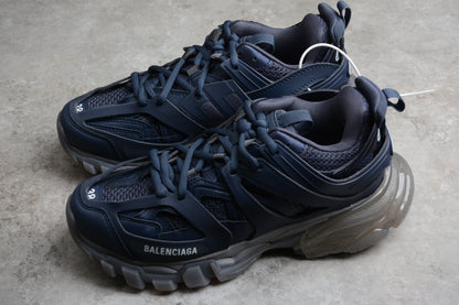 Men's Navy Blue Track Clear Sole Sneakers