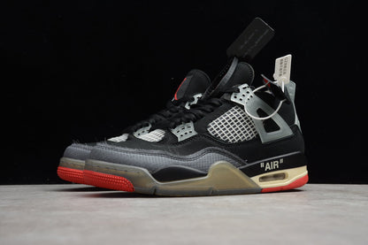 Off-White x Air Jordan 4 Bred Sneakers