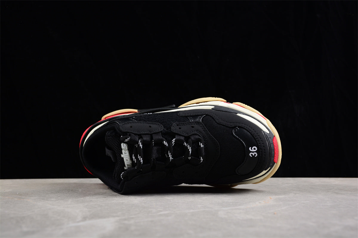 Balenciaga Triple S Mule Black Red Beige