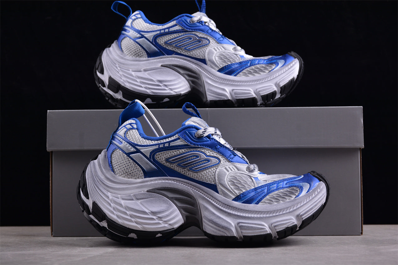 Balenciaga 10XL White & Royal Blue Sneakers