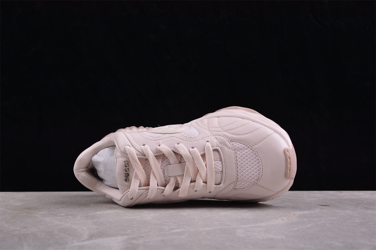 Gucci Ripple Pink Leather Sneakers