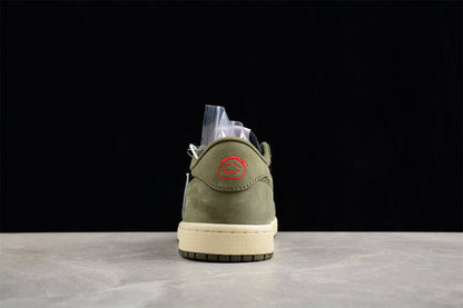 Travis Scott x Air Jordan 1 Low OG Dark Olive Sneakers