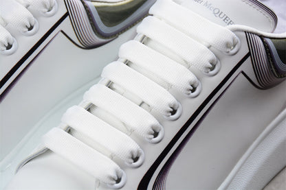 Alexander McQueen Oversized White Silver Leather Sneakers