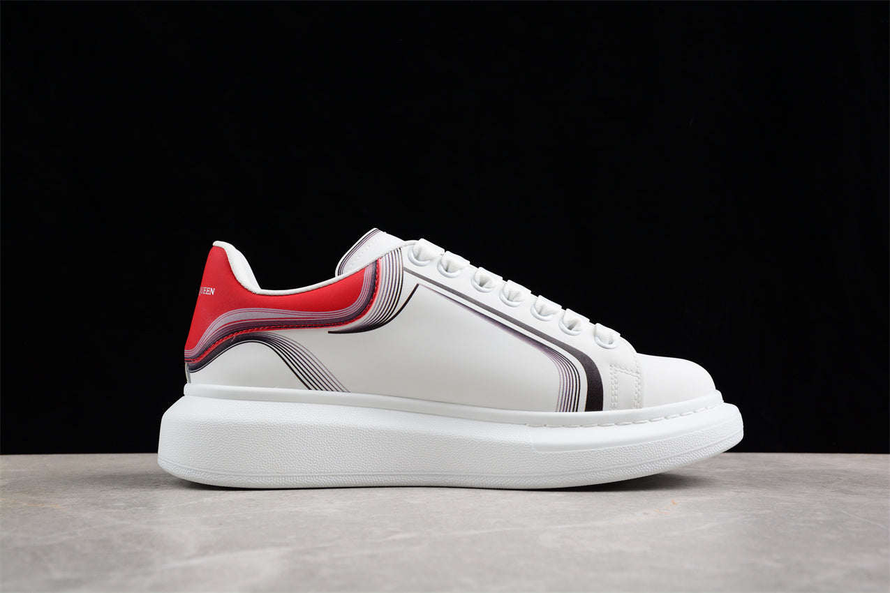 Alexander McQueen Oversized Sneaker in White/Garnet