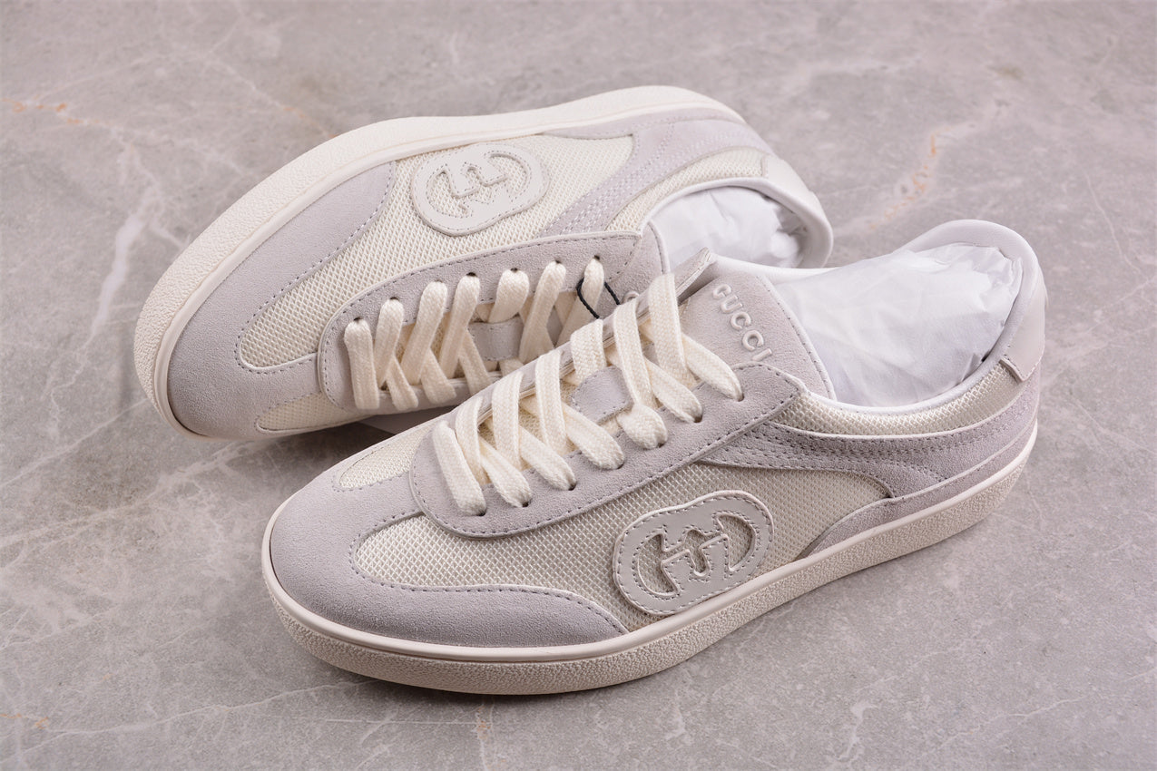 Gucci G75 White Suede Trainer Sneakers