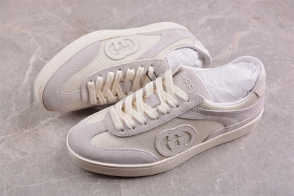 Gucci G75 White Suede Trainer Sneakers
