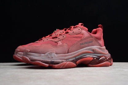 Balenciaga Triple S Burgundy Red Sneakers