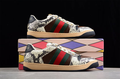 Gucci Screener Python Print Leather Sneakers