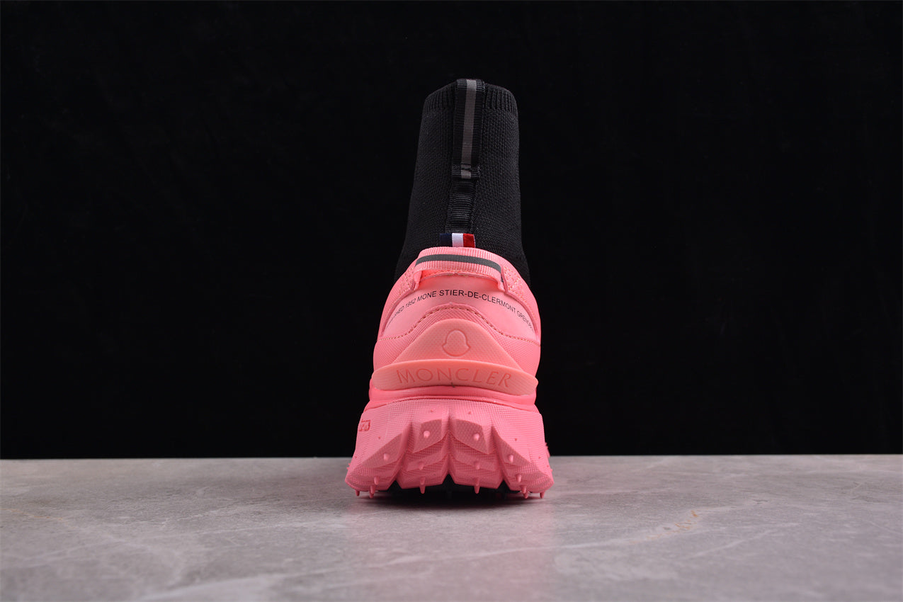 Moncler Trailgrip Sock Sneakers 'Black/Pink'