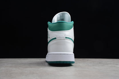 Nike Air Jordan 1 Mid White Mystic Green Sneakers