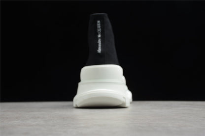 Alexander McQueen Tread Slick Black White Canvas Boots