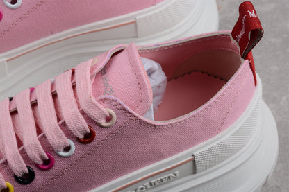 Alexander McQueen Tread Slick Pink Canvas Sneakers