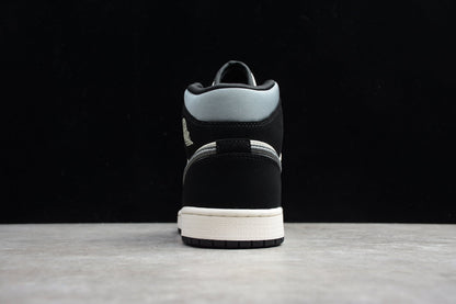 Nike Air Jordan 1 Mid Black Smoke Grey Sneakers
