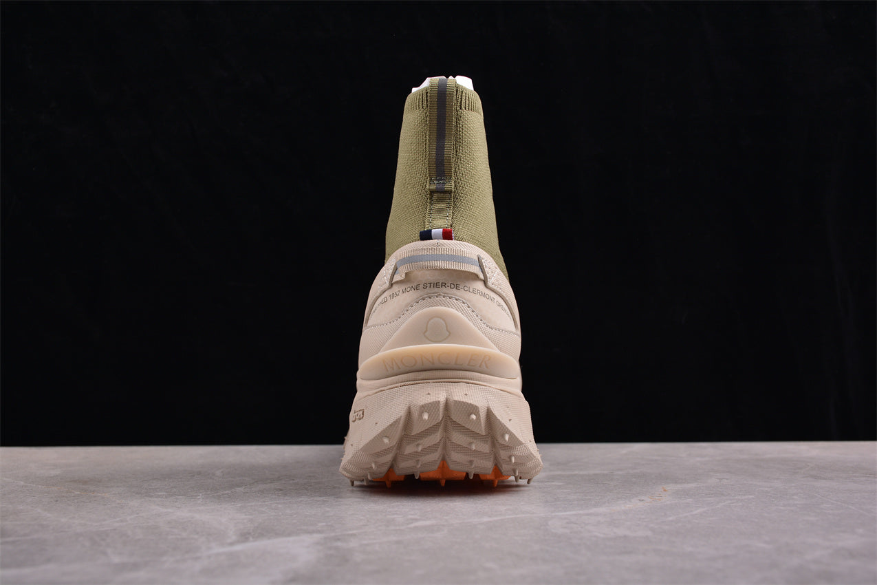 Moncler Trailgrip Sock Sneakers 'Green/Beige'