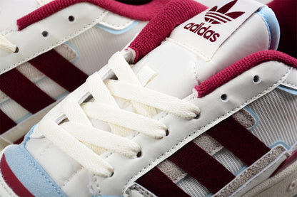 Adidas Forum Exhibit Low Off-White Burgundy Sneakers