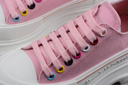 Alexander McQueen Tread Slick Pink Canvas Sneakers