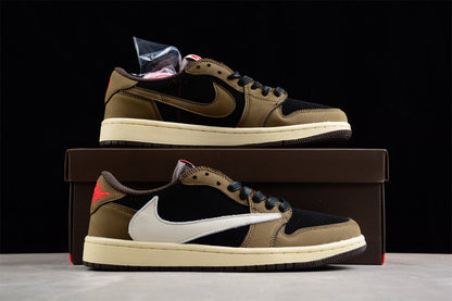 Travis Scott x Air Jordan 1 Retro Low OG SP Black Dark Mocha Sneakers