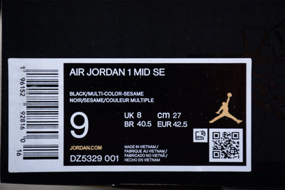 Air Jordan 1 Mid Tartan Swoosh Sneakers