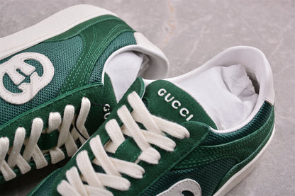 Gucci Interlocking G Green Suede Low Top Sneakers