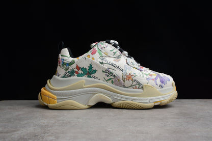 Gucci x Balenciaga Triple S Flora Print Sneakers