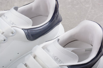 Alexander McQueen Oversized White Navy Leather Sneakers