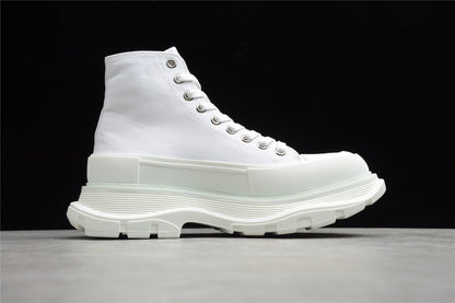 Alexander McQueen Tread Slick White Leather Boots