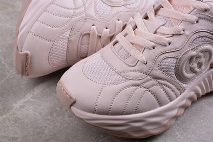 Gucci Ripple Pink Leather Sneakers