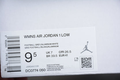 Nike Air Jordan 1 Low Football Grey Aluminum (Women's) Sneakers