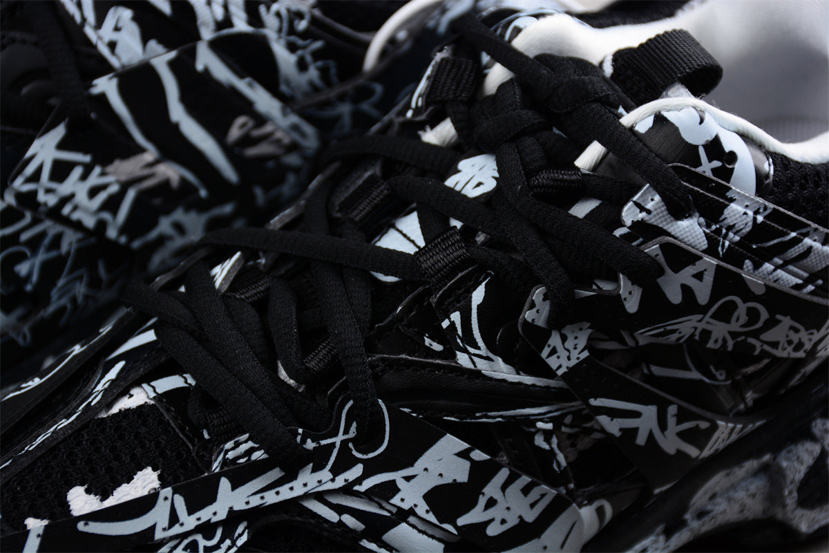 Balenciaga Track Graffiti Black White Sneakers