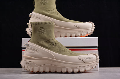 Moncler Trailgrip Sock Green Beige Sneakers