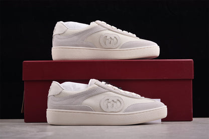 Gucci G75 White Suede Trainer Sneakers