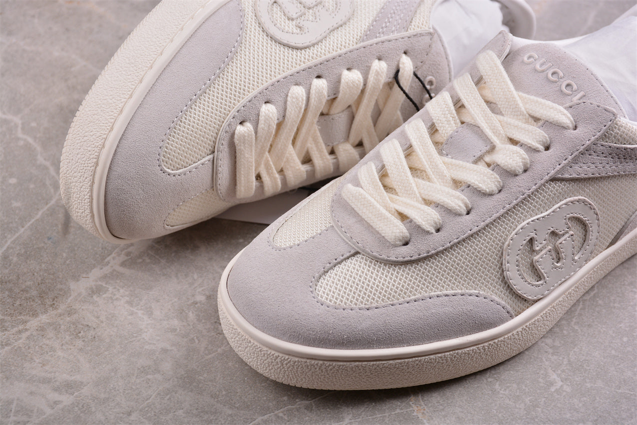 Gucci G75 White Suede Trainer Sneakers