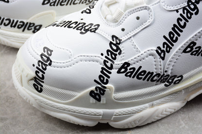 Balenciaga Triple S Allover Logo White Sneakers