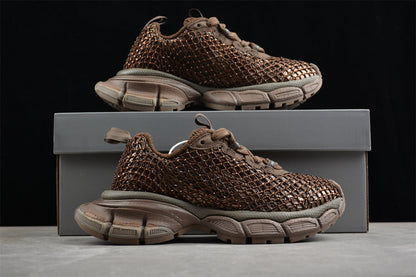 Balenciaga 3XL Fishnet Brown Sneakers
