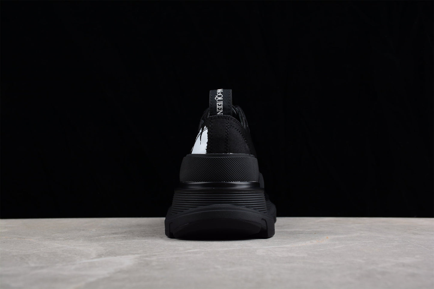 Alexander McQueen Tread Slick Low Lace-Up in Canvas Graffiti Black