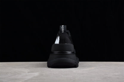 Alexander McQueen Tread Slick Graffiti Black Canvas Sneakers