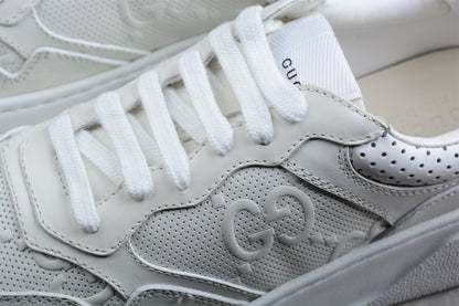 Gucci Embossed GG Logo White Platform Sneakers