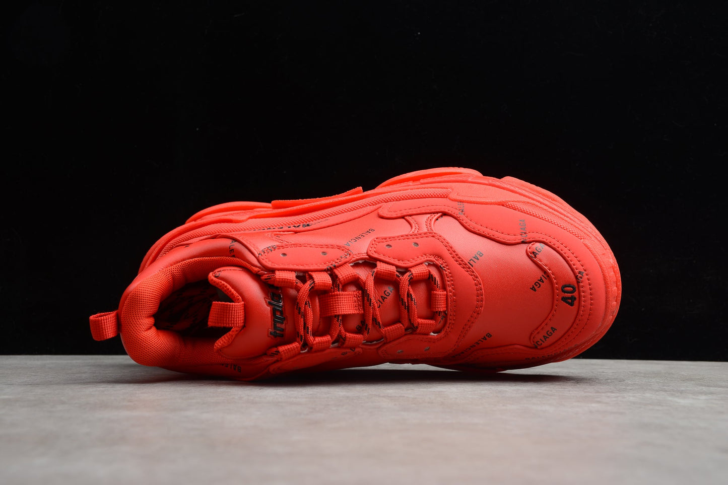 Balenciaga Triple S Allover Logo Red Sneakers