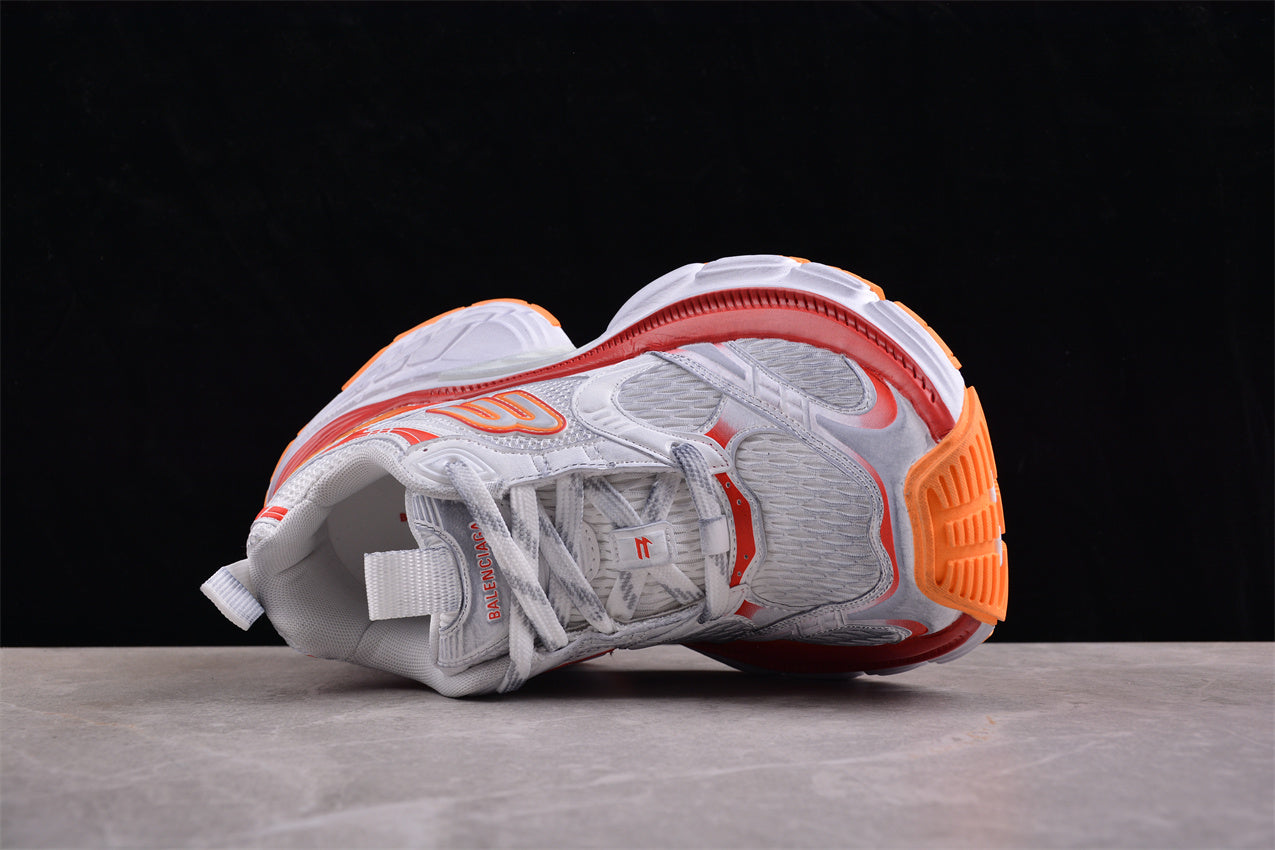 Balenciaga 10XL White Red Orange Mesh Sneakers