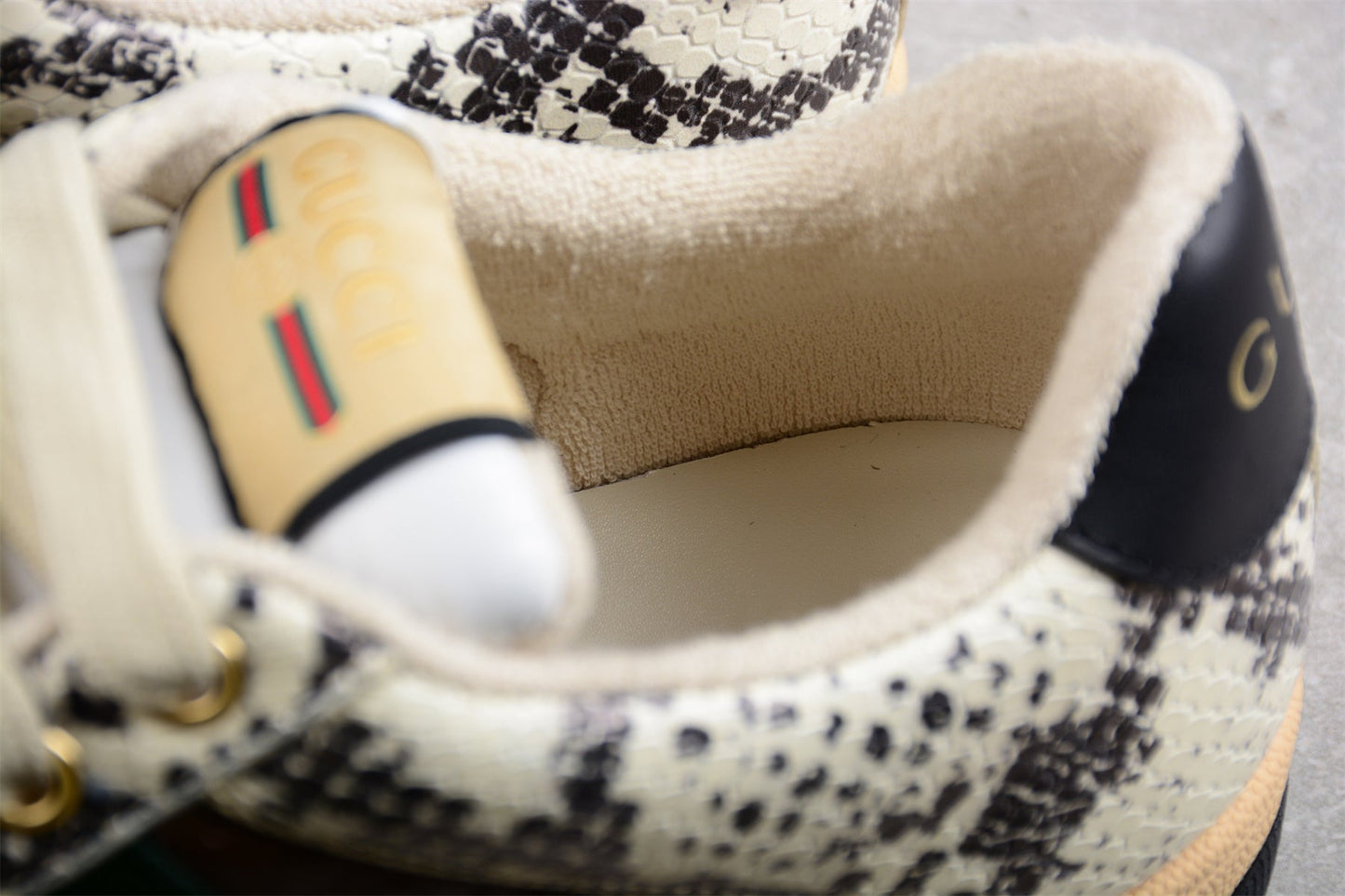 Gucci Screener Python Print Leather Sneakers