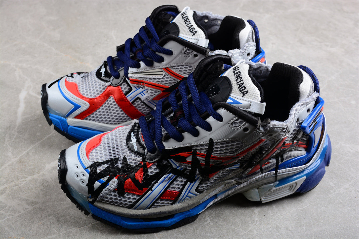 Balenciaga Runner 7.0 Blue Orange Graffiti Sneakers