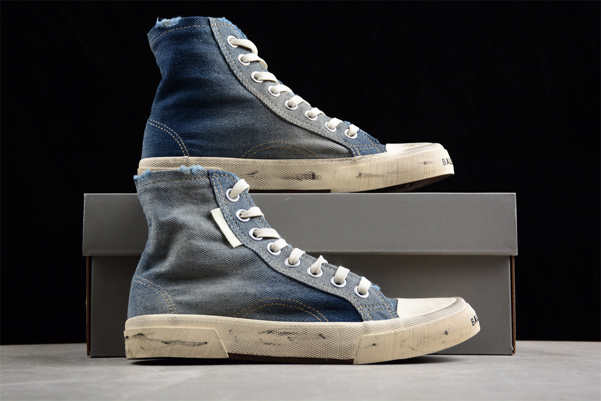 Balenciaga Paris High Denim Blue Sneakers