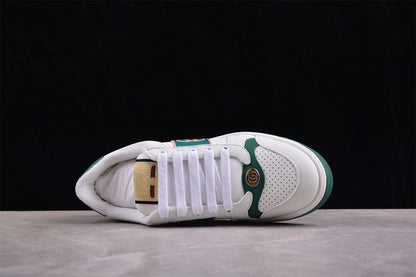 Gucci Screener White & Green Leather Sneakers
