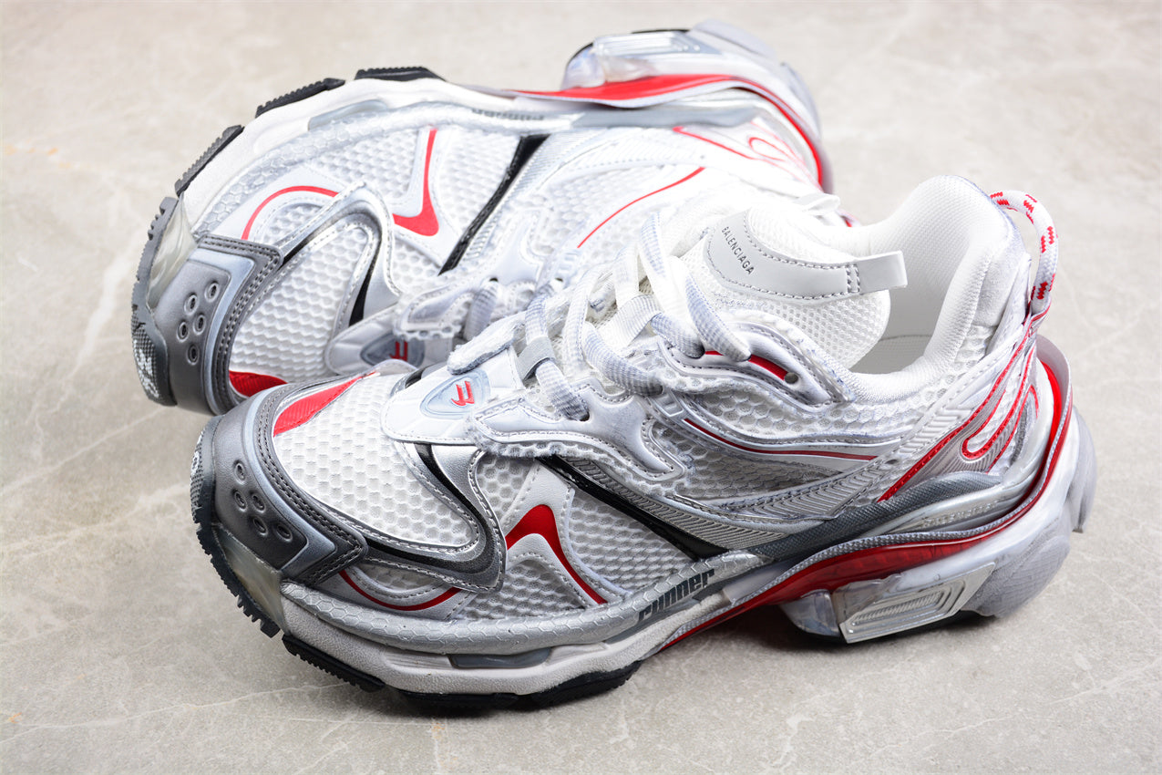 Balenciaga Runner 2.0 White Red Mesh Sneakers