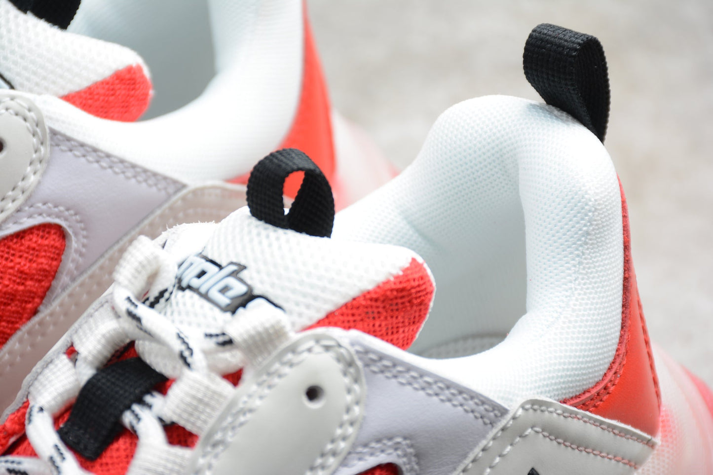 Balenciaga Triple S Clear Sole White Red Sneakers